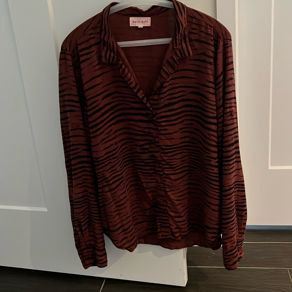 Bella Dahl Animal Print Button Down Blouse